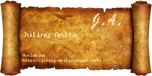 Juliny Anita névjegykártya
